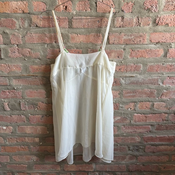 Sheer Cream White Floral Embroidered Camisole women large - Picture 5 of 5